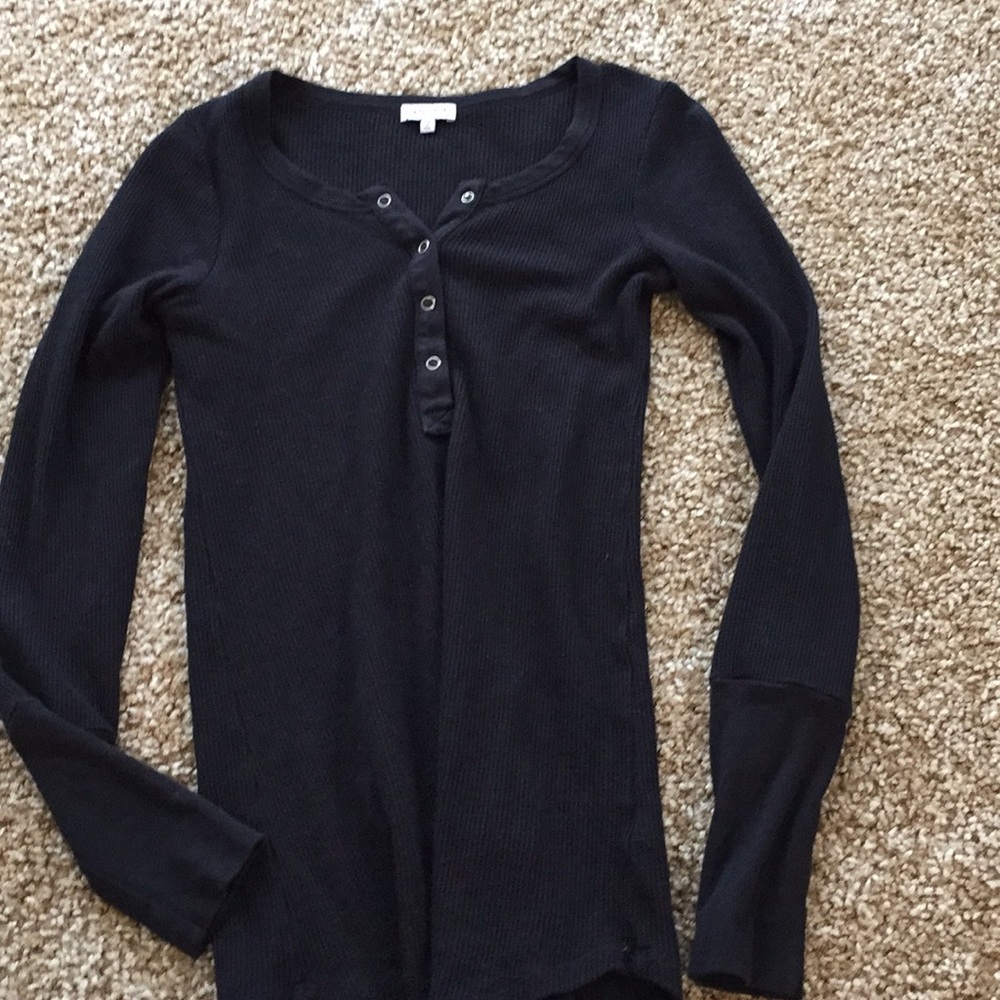 Splendid supima cotton ribbed henley